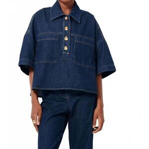 NEW SESSUN newport denim shirt in indigo